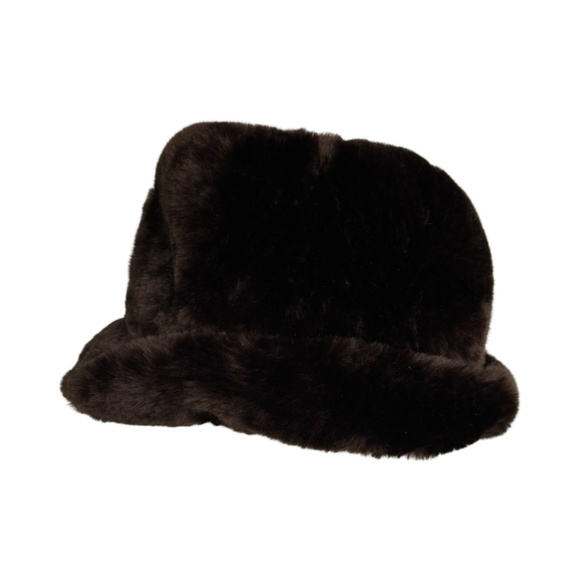 Vintage Faux Fur Bucket Hat - Brown - Made in England - Picture 4 of 6